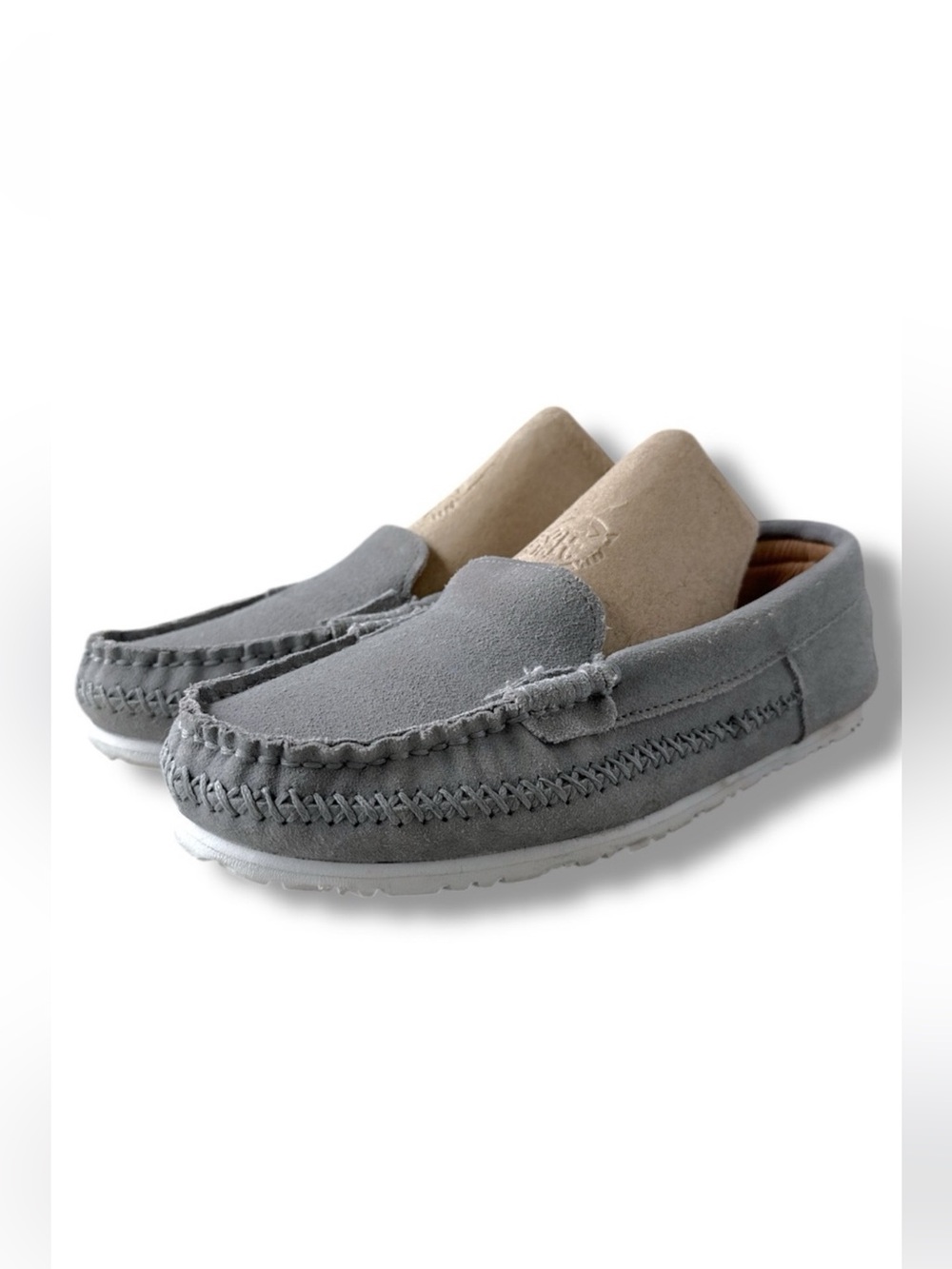 Manitobah Gray Moccasins Leather Suede